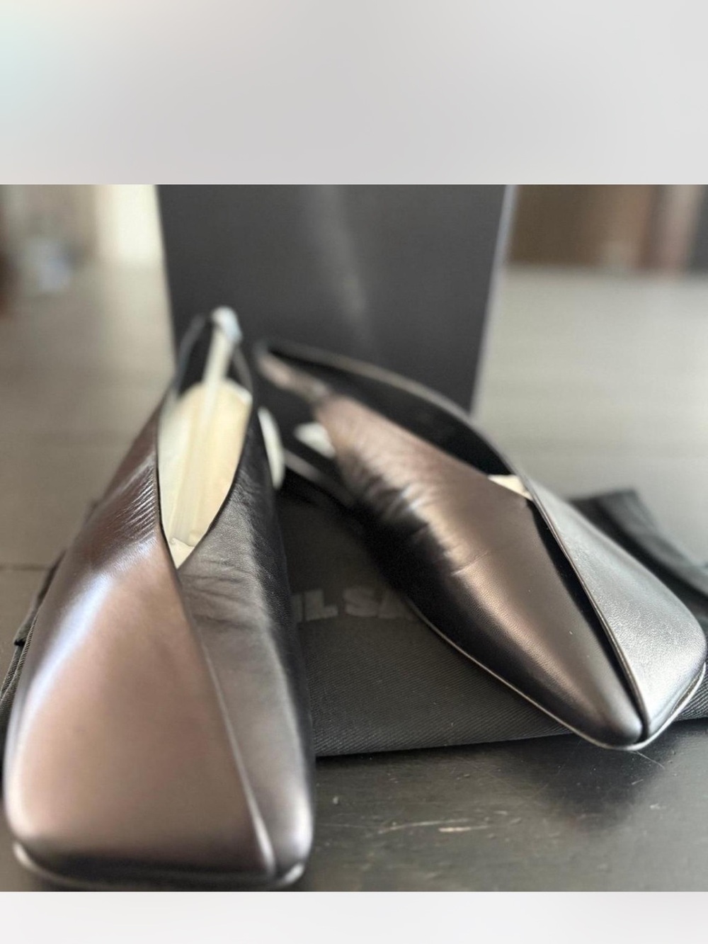 Jil Sander asymmetric-toe leather ballerina shoes - Picture 2 of 7